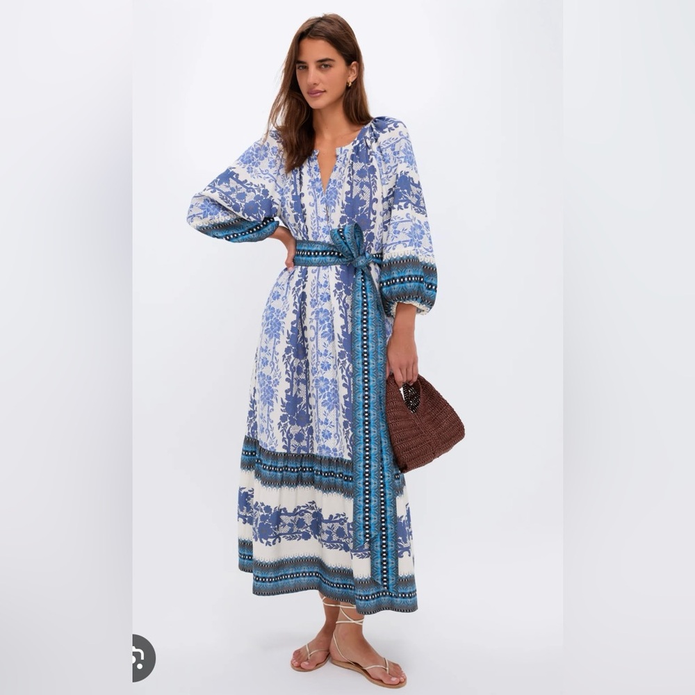 Tuckernuck Blue and White Printed Maxi Dress